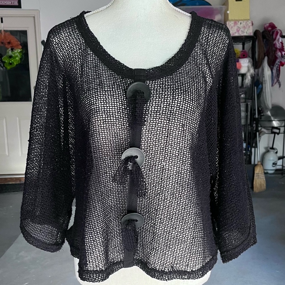 Noelle Brand Cropped Net Top for Ladies; OSFM